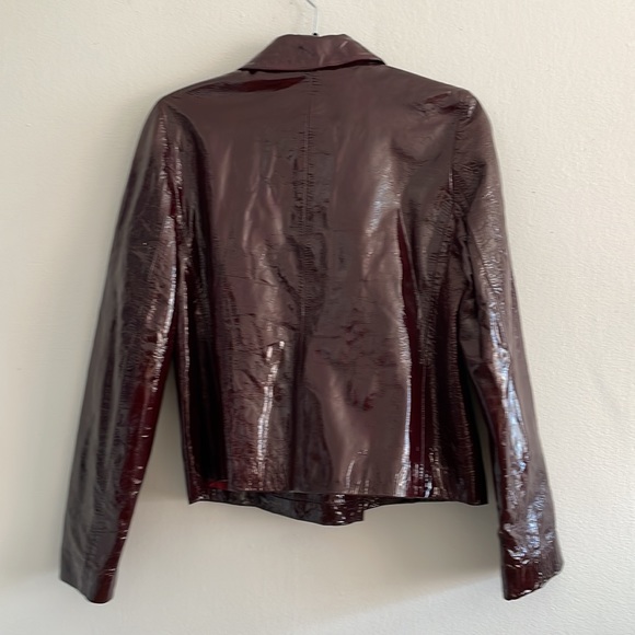 Vintage GianFranco Ferre Patent Leather Burgundy Jacket - Picture 7 of 9